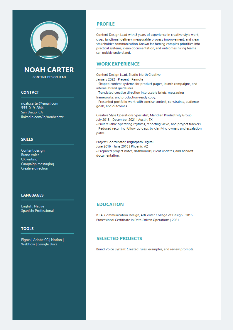 Creative Style Halo Avatar Resume preview