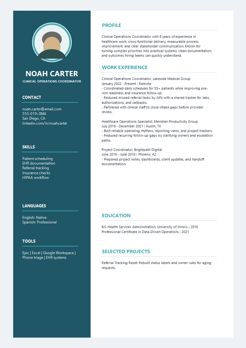 Healthcare Halo Avatar Resume preview