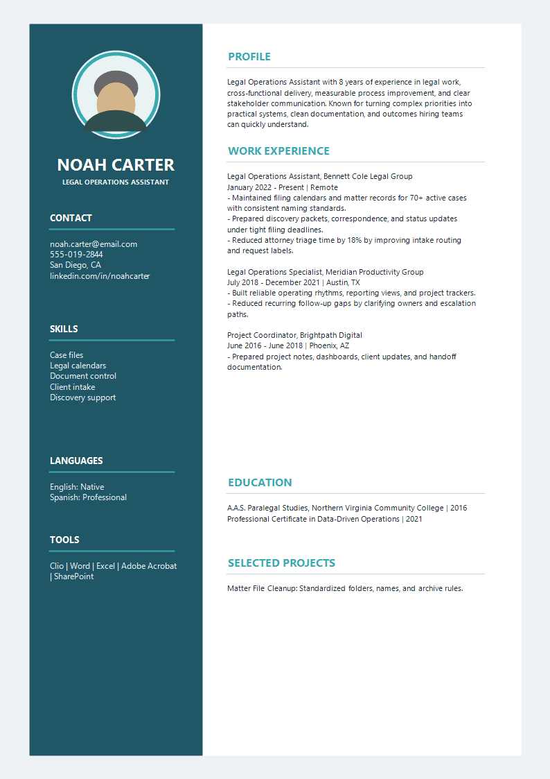 Legal Halo Avatar Resume preview