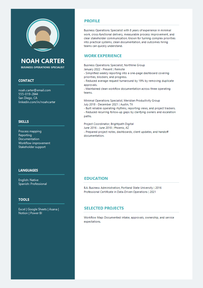 Minimal Halo Avatar Resume preview