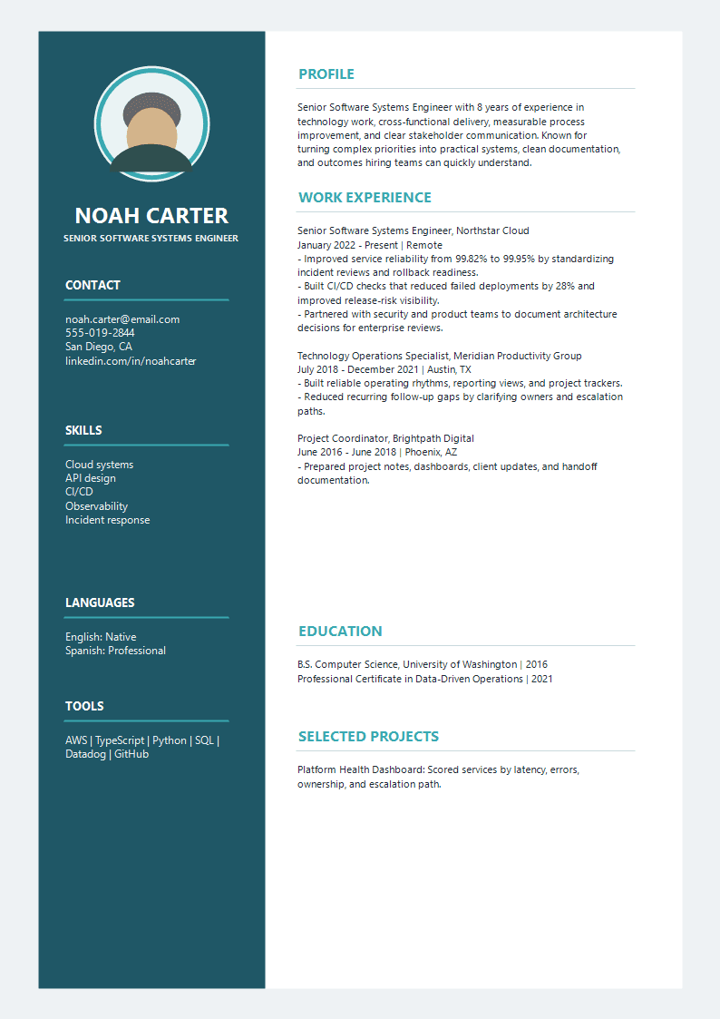 Technology Halo Avatar Resume preview