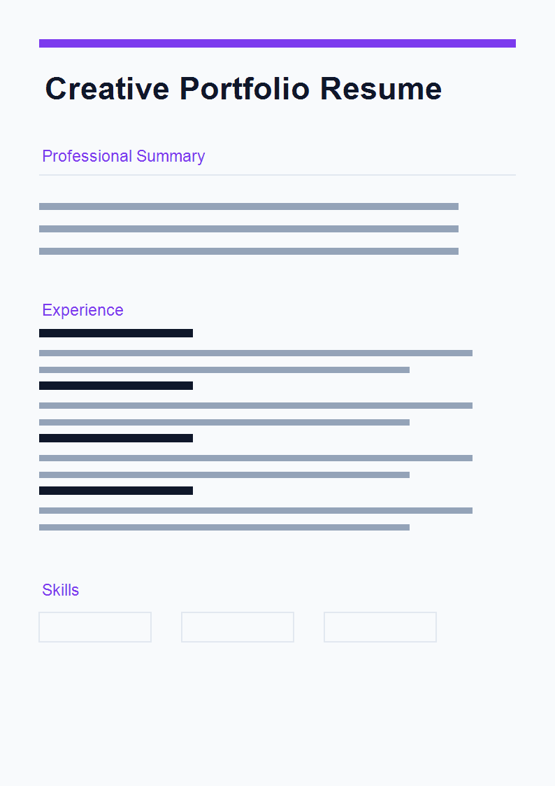 Creative Portfolio Resume preview