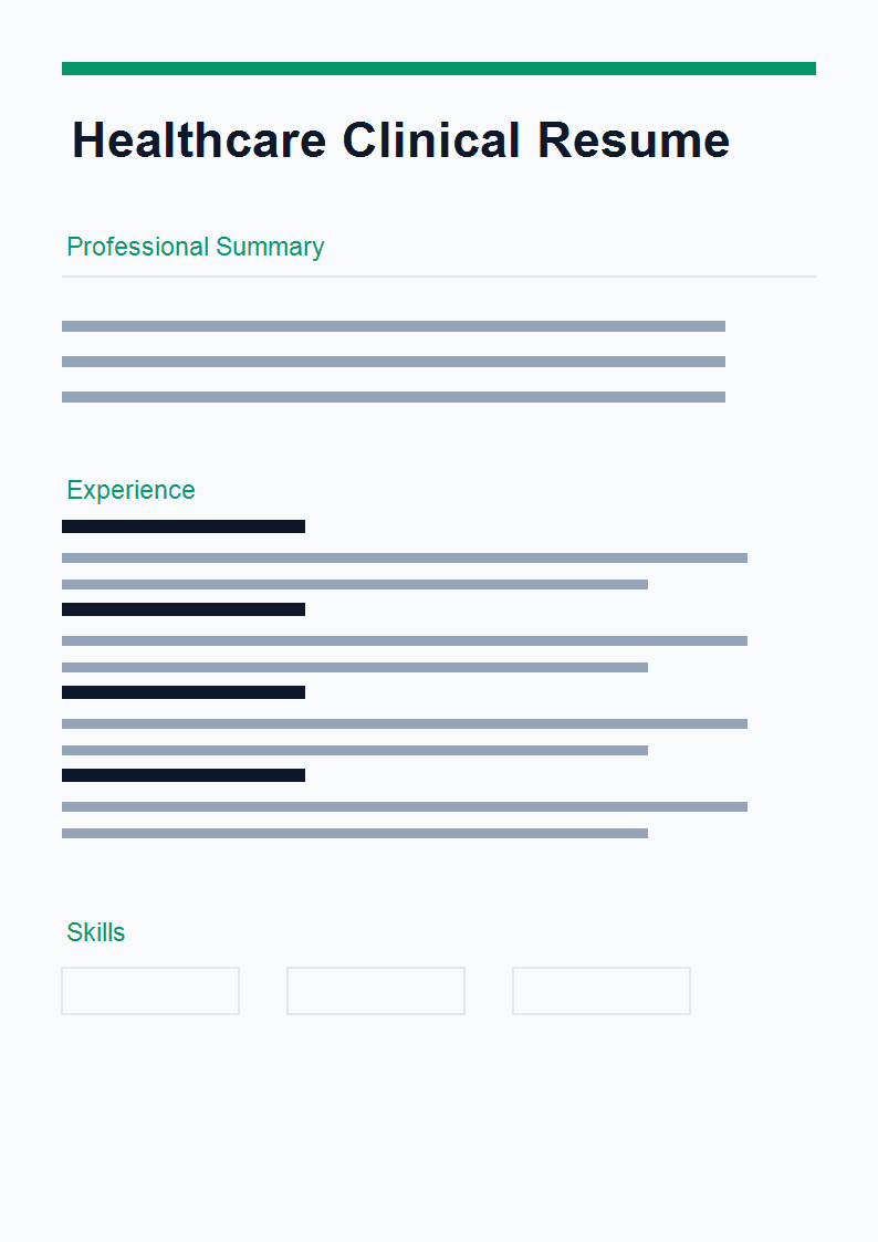 Healthcare Clinical Resume preview