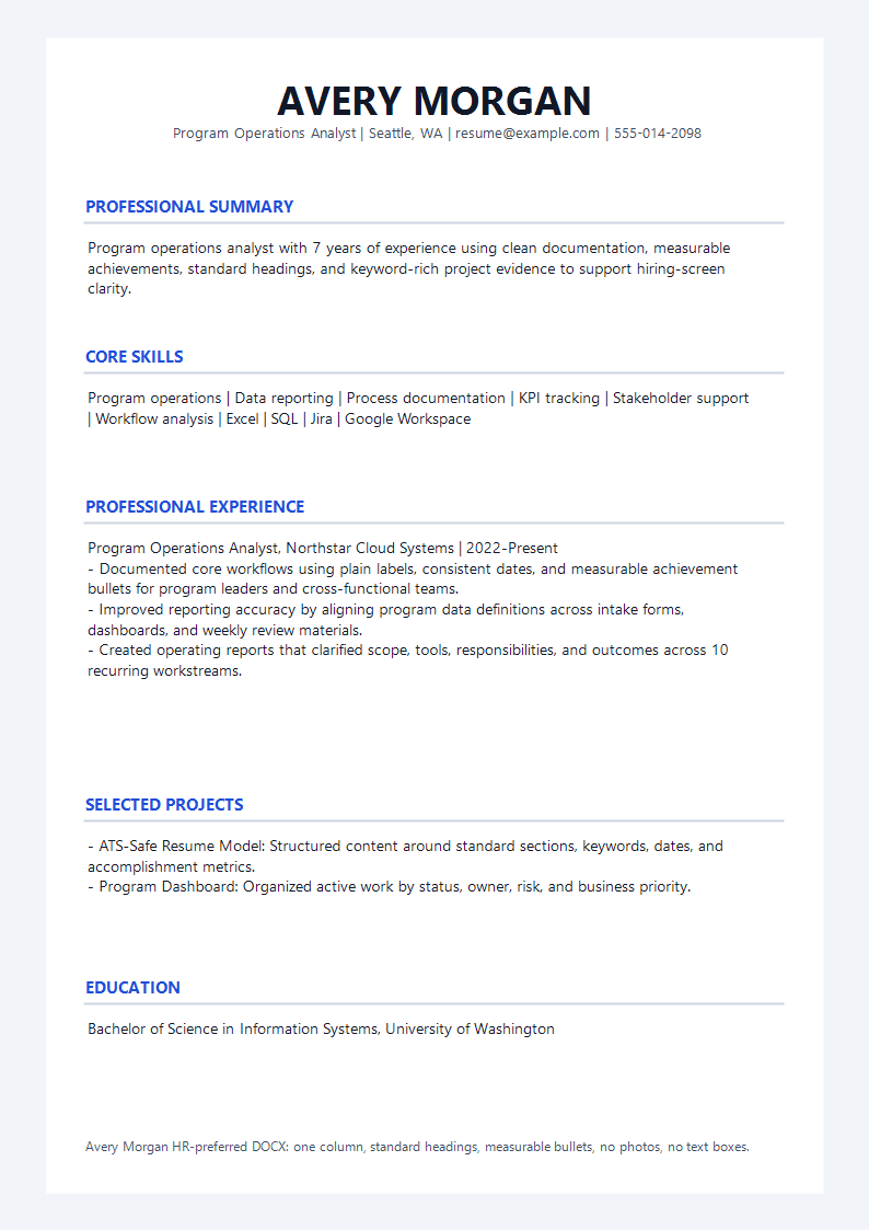 ATS Friendly HR Preferred Resume preview