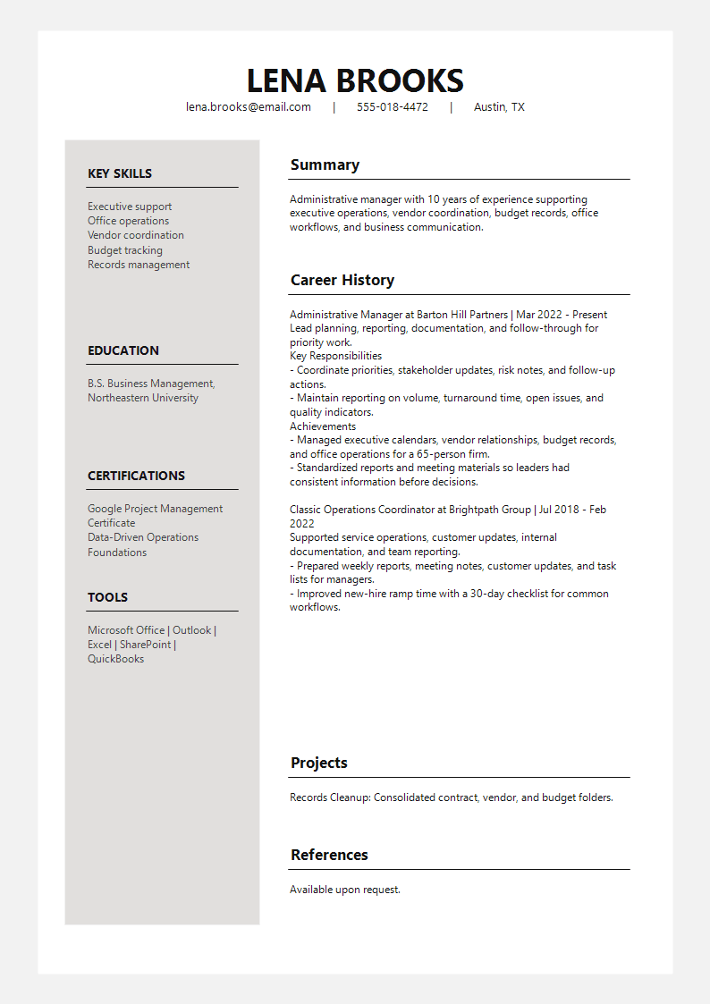 Classic Frosted Panel Resume preview