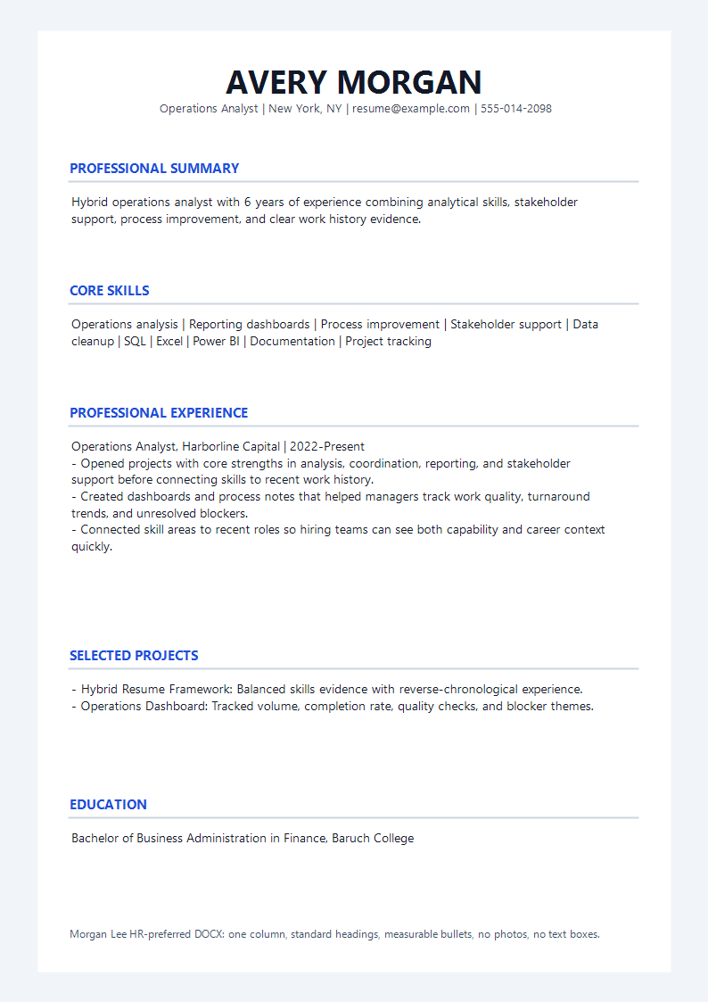 Combination HR Preferred Resume preview