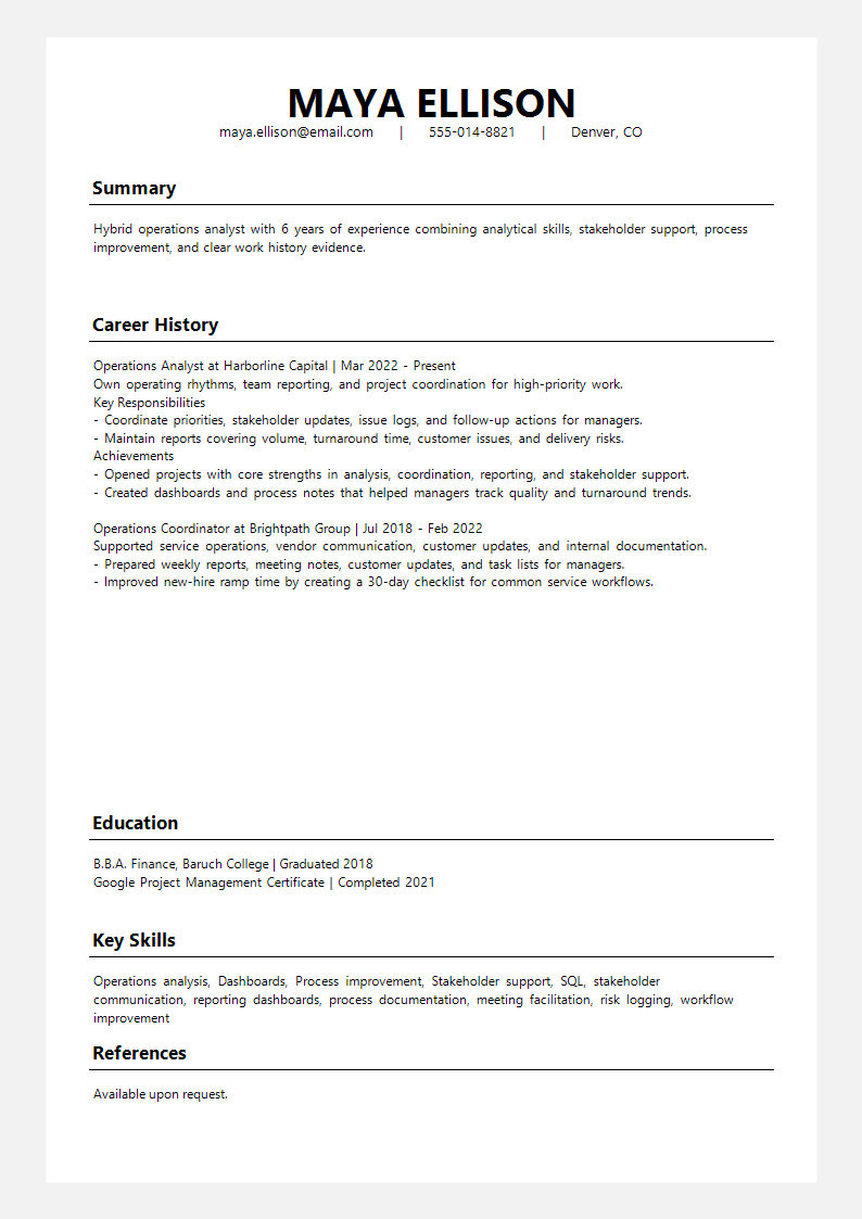 Combination Linear Chronicle Resume preview