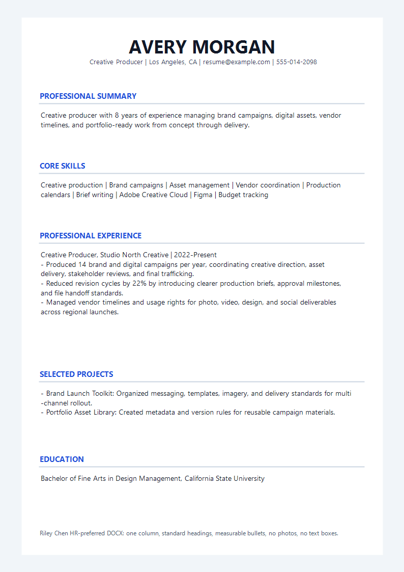 Creative Careers HR Preferred Resume preview