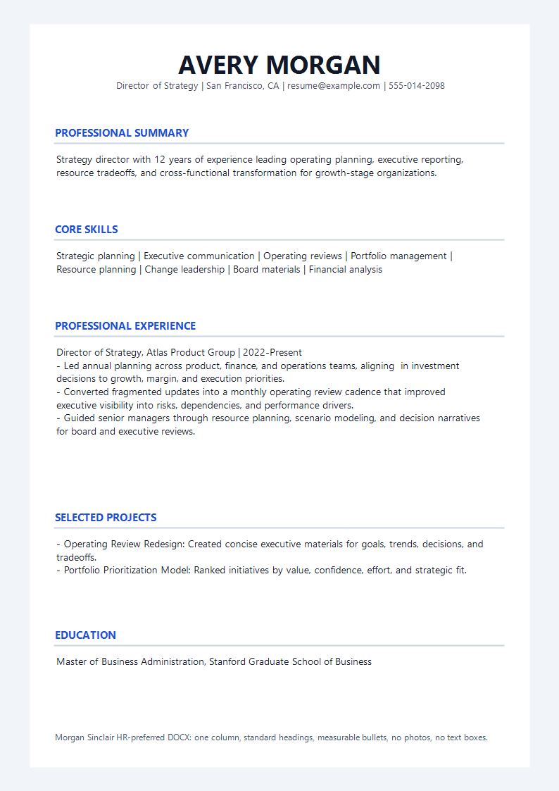 Executive HR Preferred Resume preview