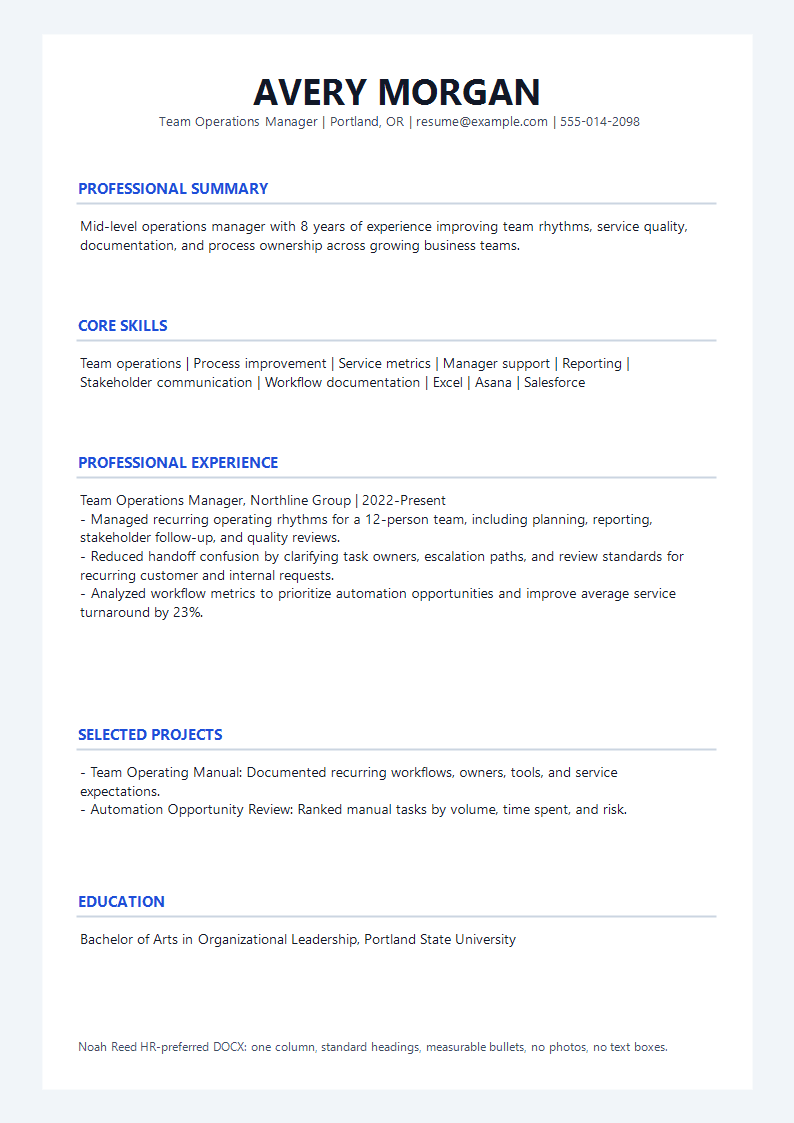 Mid Level HR Preferred Resume preview