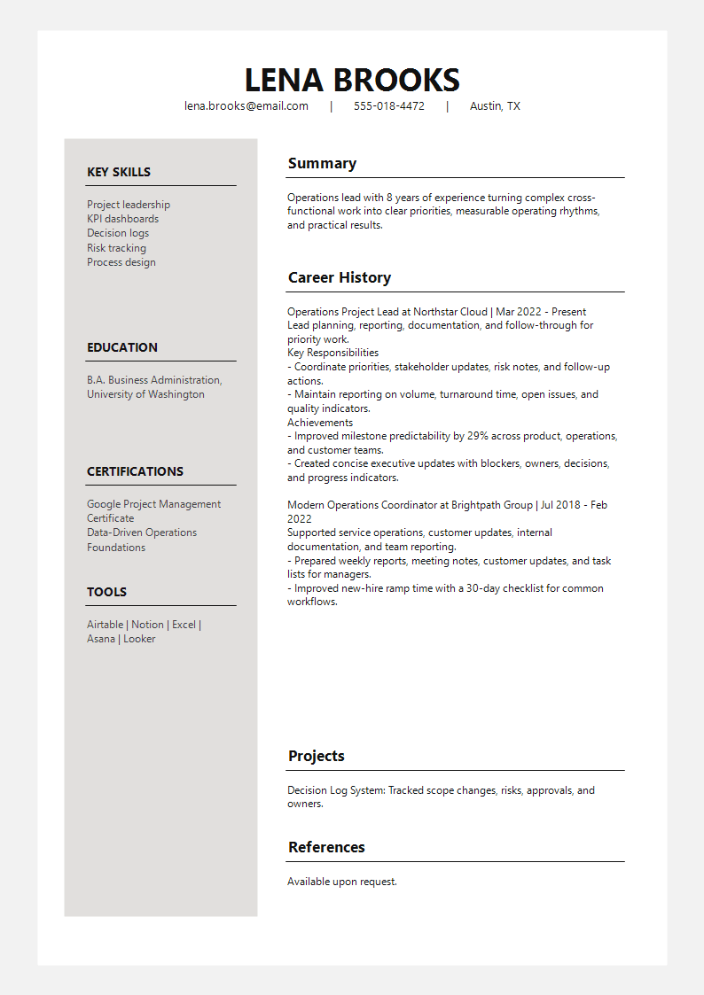 Modern Frosted Panel Resume preview