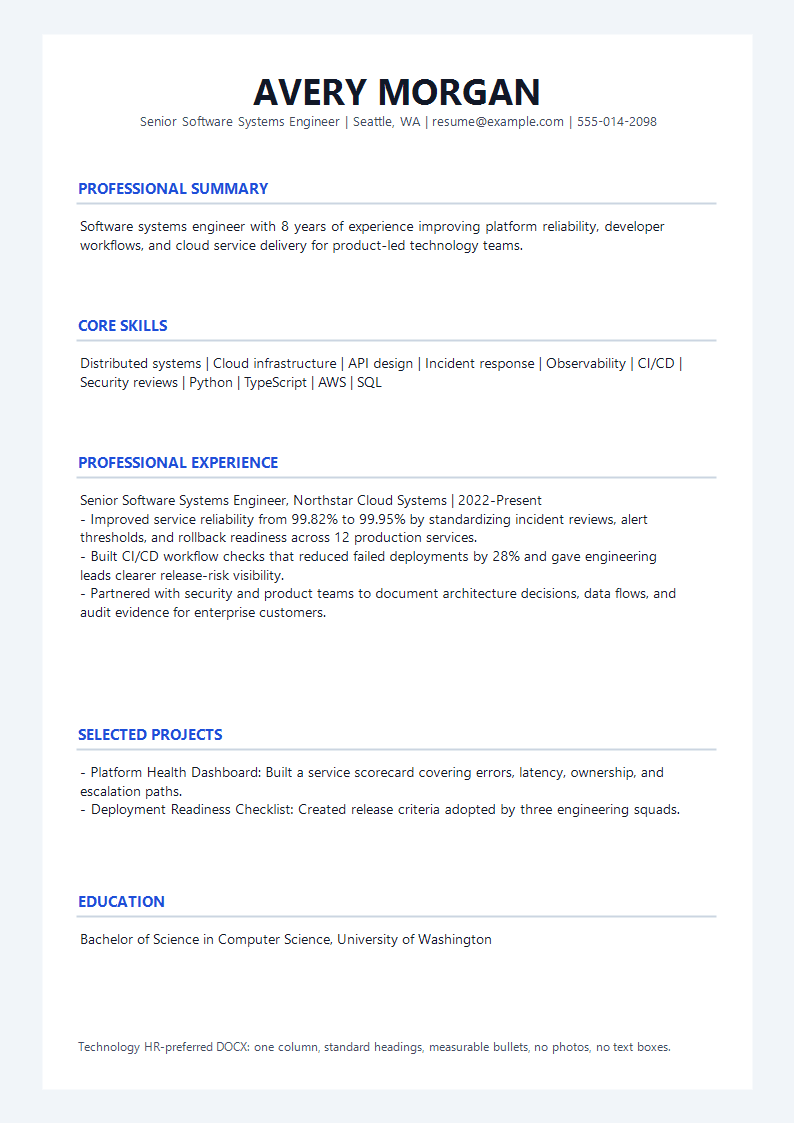Technology HR Preferred Resume preview