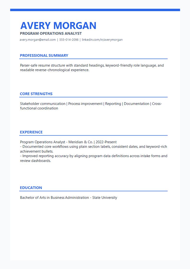 ATS Friendly Professional Signature Resume preview