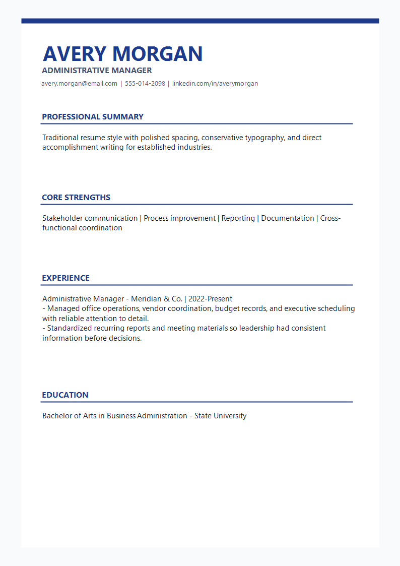 Classic Professional Signature Resume preview
