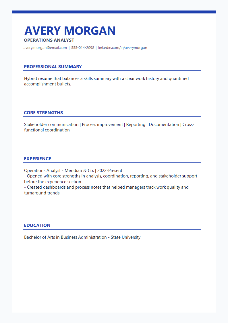 Combination Professional Signature Resume preview