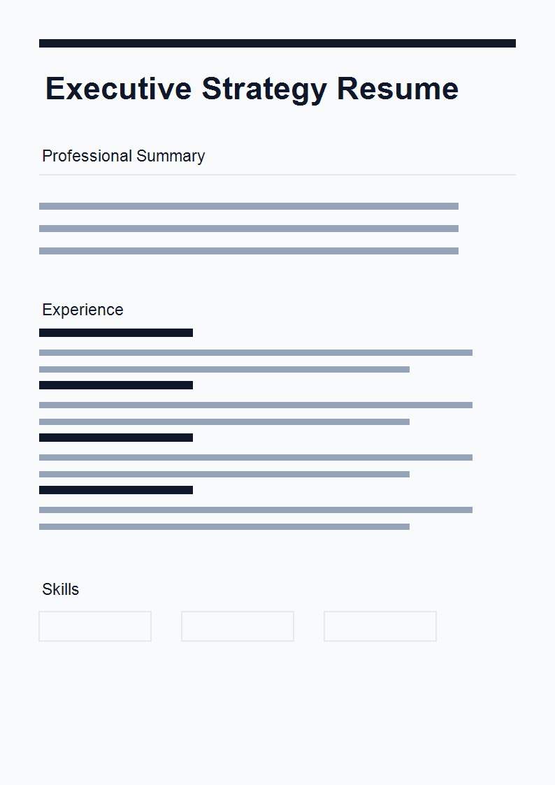 Executive Strategy Resume preview