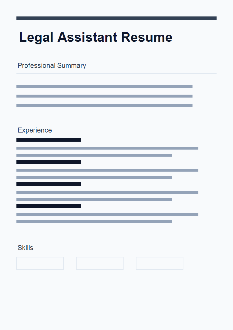 Legal Assistant Resume preview