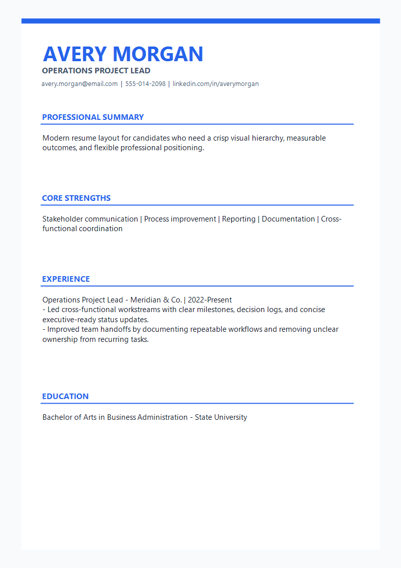 Modern Professional Signature Resume preview