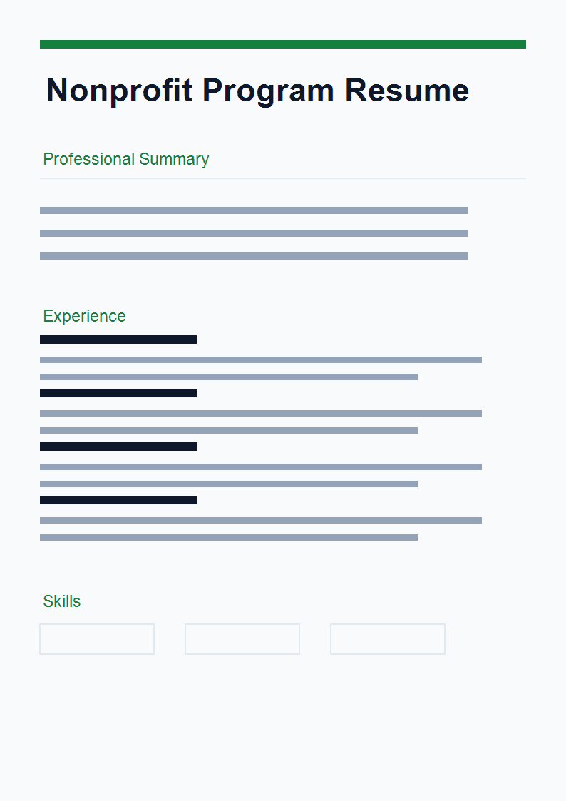 Nonprofit Program Resume preview